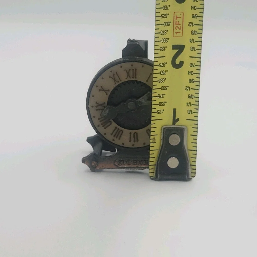 Vintage Die-Cast‎ Metal Miniature Pencil Sharpener - Clock No. 8754 Collectors